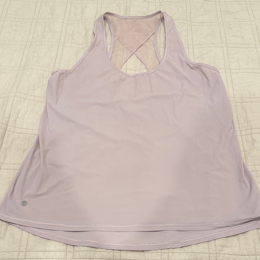 CRZ YOGA Light Lavender Racerback mesh flowy Tank Top